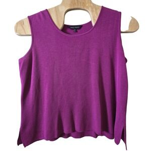 Ming Wang Womens 1X Purple Sleeveless Knit Tank‎ Top Sweater Vest